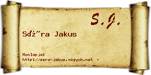Séra Jakus névjegykártya